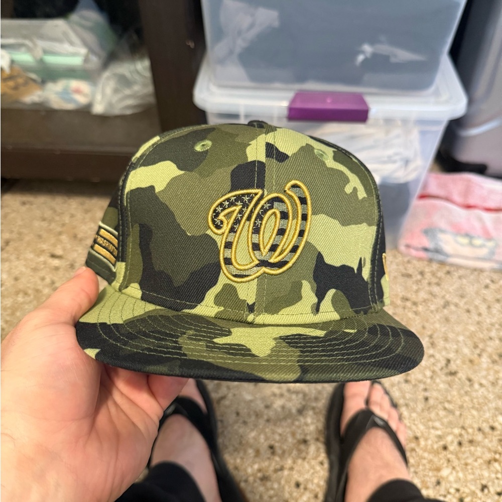 Washington Nationals New Era Camo Cap with Gold Logo